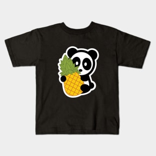 Panda Pineapple Pen Bambu Brand Food Foodie Tropical Dole Plantation Spikey Fresh Sour Sweet Citrus Hawaii Island Kids T-Shirt